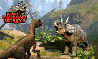 Giant Triceratops Simulator 3D Affiche