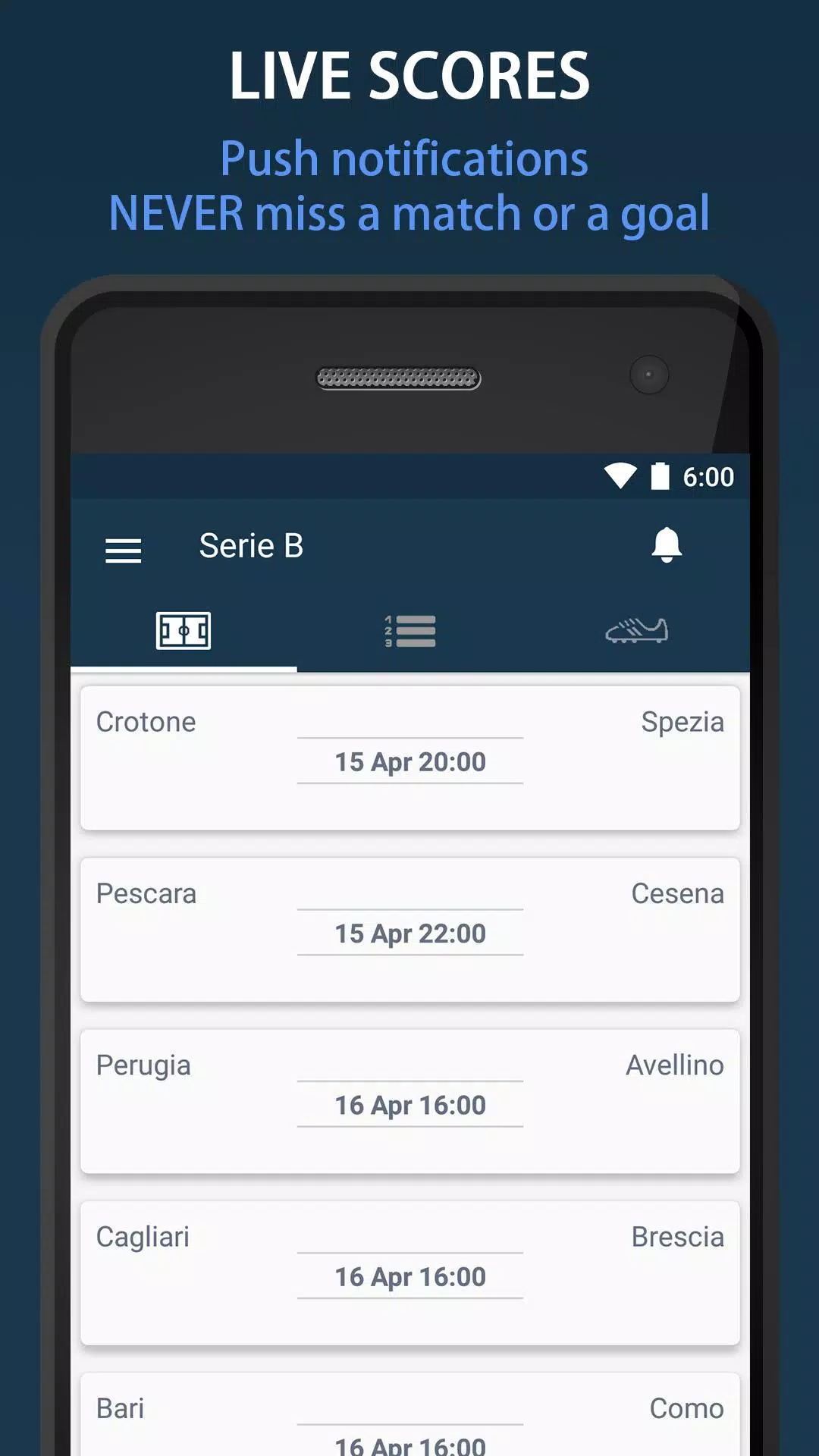 Livescore Serie B Il Calcio for Android - APK Download