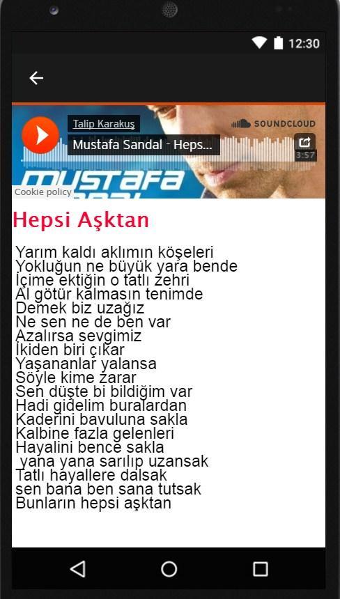 Mustafa Sandal Mp3 Şarkı for Android - APK Download
