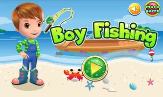 Funny boy fishing games poster