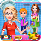 School Kids Cooking Breakfast icon