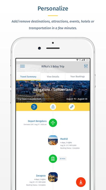free mobile travel itinerary builder trip planner scheduler fake
