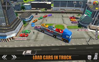 Car Transporter Truck Drive 3D Affiche