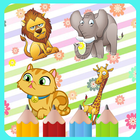 Animals coloring kids fun icône