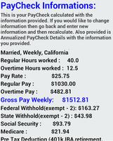 Accurate Pay Calculator - NoAd captura de pantalla 3