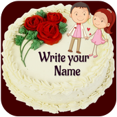 Name On Anniversary Cake icône