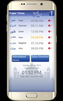 Prayer time and qibla compass Affiche