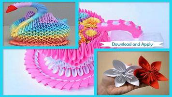 Origami Flower Instructions 3D الملصق