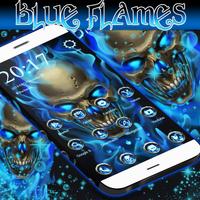 Blue Flames Launcher Theme Affiche