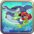 mermaid and shark skateboard ikona