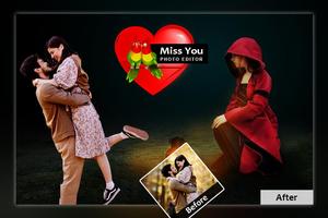 Miss You Photo Frame Affiche