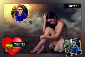 Miss You Photo Frame تصوير الشاشة 1