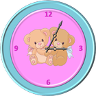 Lovely Teddy Bear Clock Widget ícone