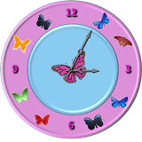 Lovely Butterfly Analog Clock icône