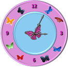 Lovely Butterfly Analog Clock ไอคอน