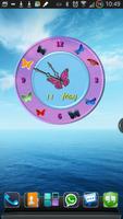 Lovely Butterfly Analog Clock پوسٹر