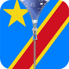 Congo flag zipper Lock Screen icône