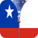 Chile flag zipper Lock Screen APK