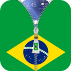 Brazil flag zipper Lock Screen icône