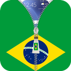 Brazil flag zipper Lock Screen ícone