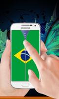 Brazil flag zipper Lock Screen Affiche