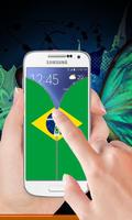 Brazil flag zipper Lock Screen imagem de tela 1