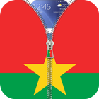 Burkina Faso flag zip Lock icône