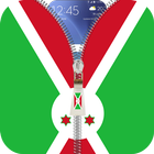 Burundi flag zip Lock Screen icône