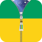 Gabon flag zipper Lock Screen icône