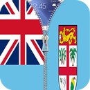 Fiji flag zipper Lock Screen APK