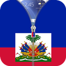 Haiti flag zipper Lock Screen APK