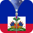 Haiti flag zipper Lock Screen icon