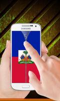 Haiti flag zipper Lock Screen screenshot 1
