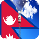 Nepal flag zipper Lock Screen APK