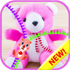 آیکون‌ Zipper lock screen teddy bear