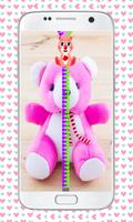 Zipper lock screen teddy bear syot layar 1