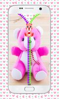 Zipper lock screen teddy bear syot layar 2