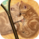 Kitten Love Zipper Lock Screen biểu tượng