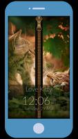 Kitten Love Zipper Lock Screen syot layar 3