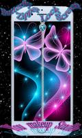 Butterfly Zipper Lock Screen poster