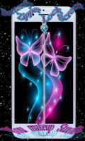 Butterfly Zipper Lock Screen syot layar 3