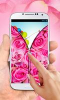 Pink Roses Zipper Lock Screen imagem de tela 2