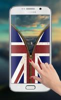 UK Flag zipper lock screen تصوير الشاشة 3