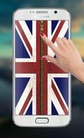 UK Flag zipper lock screen poster