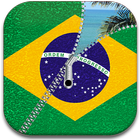 Brazil Flag Zipper Screen আইকন