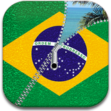 Brazil Flag Zipper Screen icône