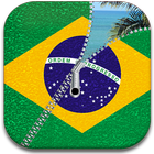 Brazil Flag Zipper Screen أيقونة