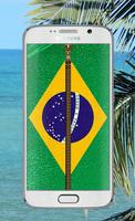 Brazil Flag Zipper Screen โปสเตอร์