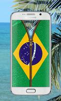 Brazil Flag Zipper Screen screenshot 2