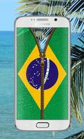 Brazil Flag Zipper Screen تصوير الشاشة 2